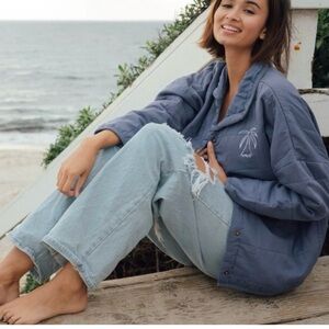 Amuse Society Blue Quilted Jacket